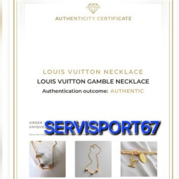 Louis Vuitton✨️ Gold Gamble Necklace Golden Rhinestones/Logo Cubes - Picture 5 of 14